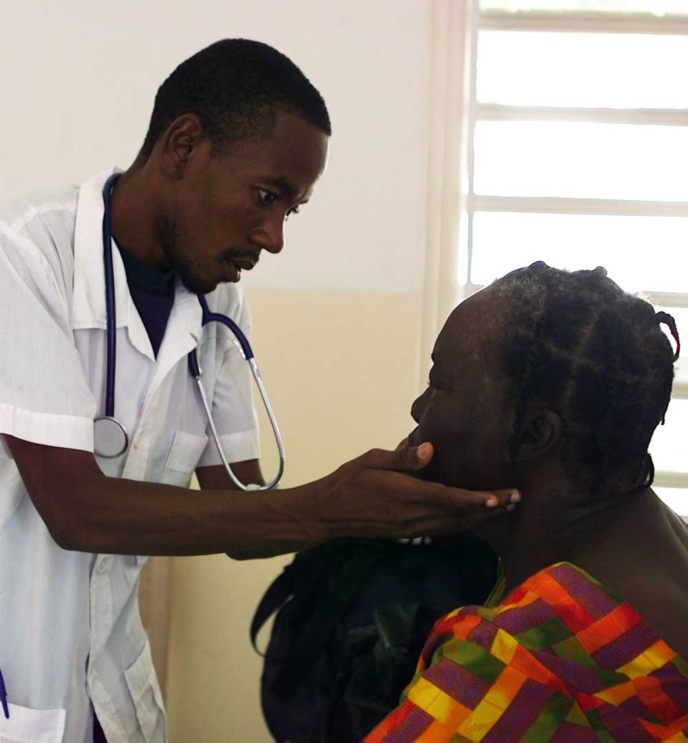 Doctor examining a patient