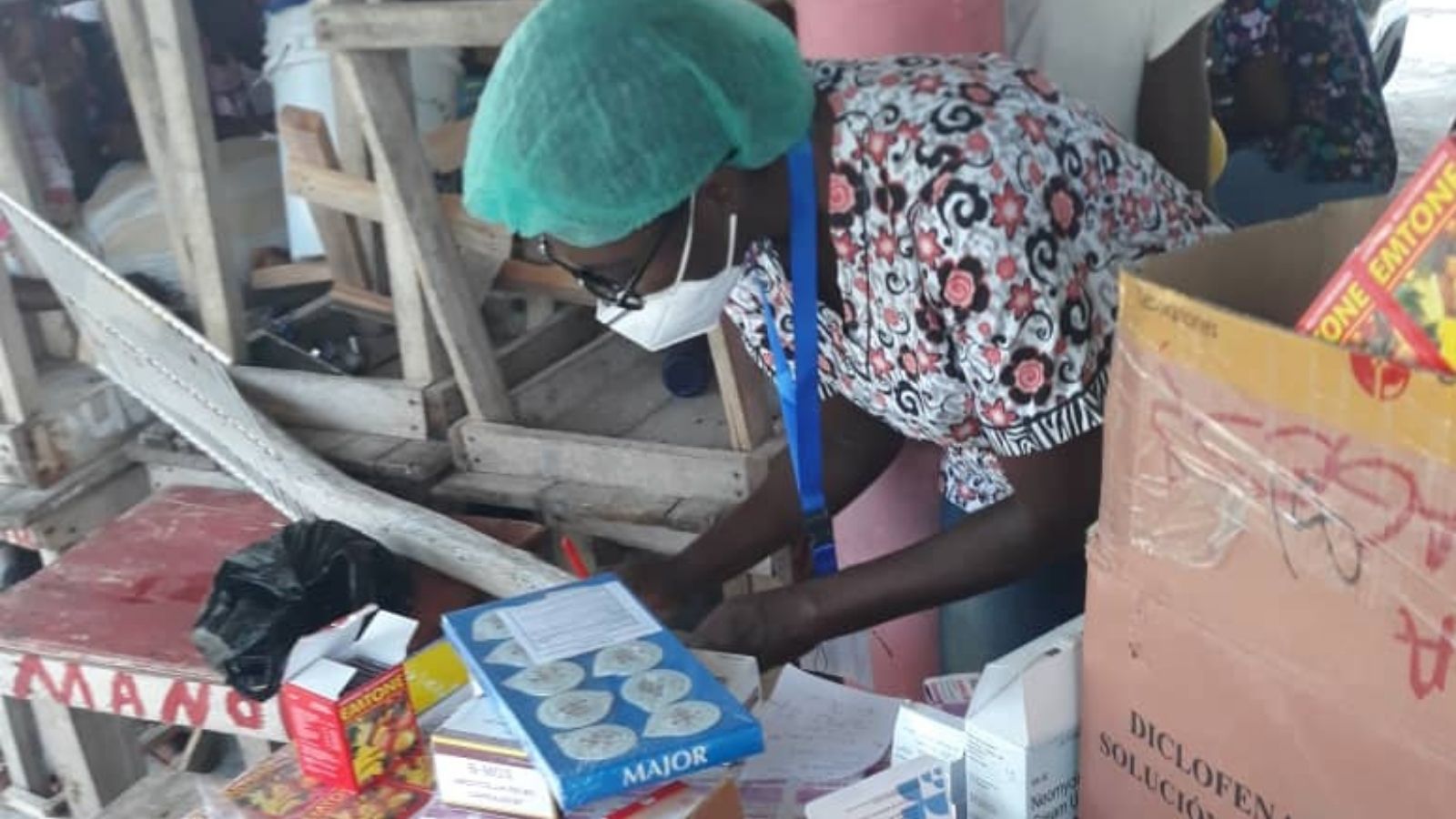 Nurse working in field hospital